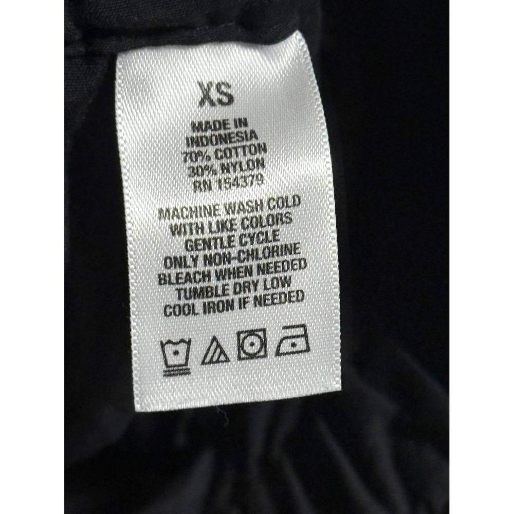 Aeropostale Black Parachute Cargo Pants XS Wide Leg Baggy Drawstring 9564 - Picture 3 of 5